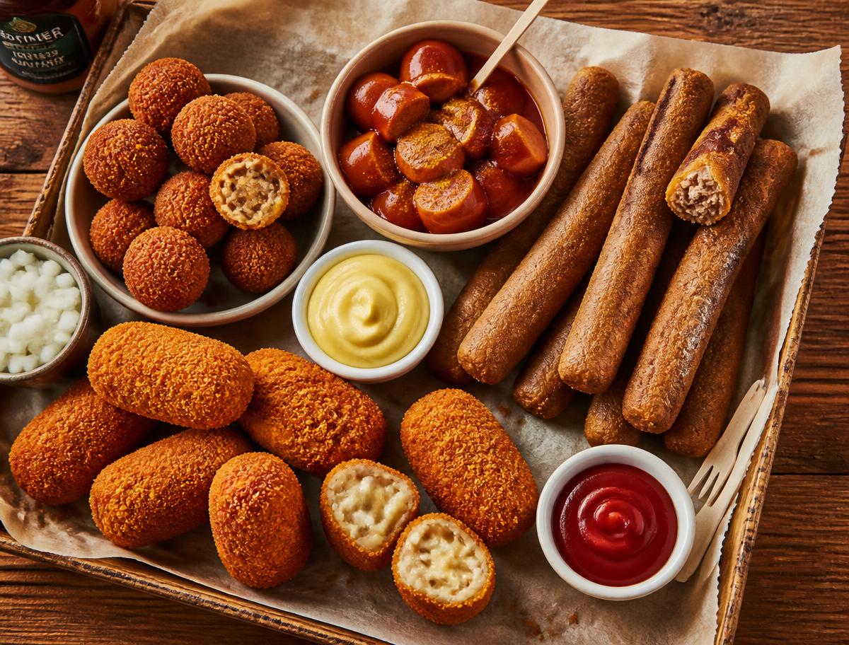 Assortiment Belgische snacks op een schaal